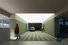 Entrada da garagem com carro e pedestres — Adore Smart Nova Cachoeira em Cachoeira do Bom Jesus, Florianópolis