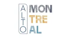 Logotipo do empreendimento Alto Montreal com letras em azul escuro e amarelo sobre fundo branco — Alto Montreal em Trindade, Florianópolis