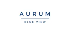 Logotipo do Aurum Blue View em fundo branco com texto em azul marinho — Aurum Blue View em Jurerê, Florianópolis