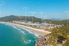 Infográfico panorâmico da Praia Brava com marcadores de pontos de interesse ao redor do B7 Essence Brava - ângulo alternativo — B7 Essence Brava em Praia Brava, Florianópolis
