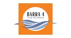 Logotipo do Barra 4 Club Residence com ondas estilizadas em fundo laranja — Barra 4 Club Residence em Barra da Lagoa, Florianópolis