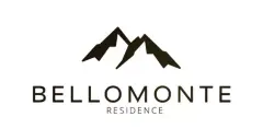 Logotipo do Bellomonte Residence com símbolo de montanhas em preto e branco — Bellomonte Residence em Ingleses, Florianópolis