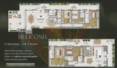 Planta baixa duplex Torre Orquídea com 3 suítes e sala/cozinha de dois andares — Cacupé 4 Náutico Residence em Cacupé, Florianópolis