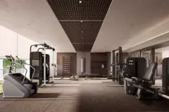 Perspectiva da academia do Djalma 64 com equipamentos de musculação, ângulo alternativo — Djalma 64 em Centro, Florianópolis