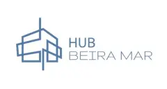 Logotipo do empreendimento Hub Beira Mar em azul e cinza — HUB Beira Mar em Saco dos Limões, Florianópolis