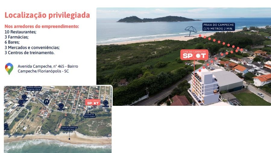 170m da praia, Ilha do Campeche Spot