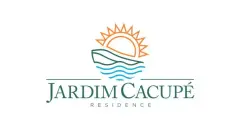 Logotipo do empreendimento Jardim Cacupé Residence com sol e ondas — Jardim Cacupé Residence em Cacupé, Florianópolis