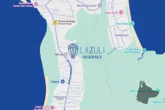 Mapa de localização do Lazuli Residence em Ponta das Canas, próximo à Praia Brava, Florianópolis — Lazuli Residence em Ponta das Canas, Florianópolis