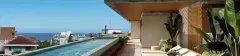 Terraço com piscina privativa e vista para o mar no Campeche — Lunáh Blue View em Campeche, Florianópolis