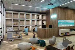 Perspectiva da clínica veterinária do Maldivas Spa Urbano com gaiolas e serviço de grooming — ângulo alternativo — Maldivas SPA Urbano em Ingleses, Florianópolis