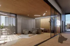 Perspectiva da sala de massagem do Maldivas Spa Urbano com dois leitos, parede ripada e espaço exterior — Maldivas SPA Urbano em Ingleses, Florianópolis