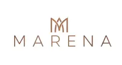 Logotipo Marena em bronze com símbolo de coroa em fundo branco — Marena em Canasvieiras, Florianópolis