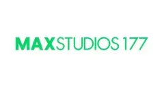 Logotipo MaxStudios 177 em verde neon sobre fundo branco — Max Studios 177 em Pantanal, Florianópolis
