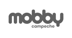 Logotipo Mobby Campeche em lettering arredondado cinza — Mobby Campeche en Campeche, Florianópolis