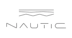 logotipo NAUTIC cinza símbolo ondas fundo branco — Nautic Campeche em Campeche, Florianópolis