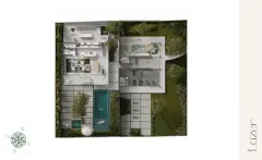 planta baixa área lazer piscina gourmet brinquedoteca terraços jardim Rosa dos ventos — Oazys em Santo Antônio de Lisboa, Florianópolis
