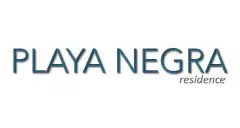 logotipo Playa Negra Residence tipografia azul escuro sans-serif fundo branco — Playa Negra Residence em Agronômica, Florianópolis