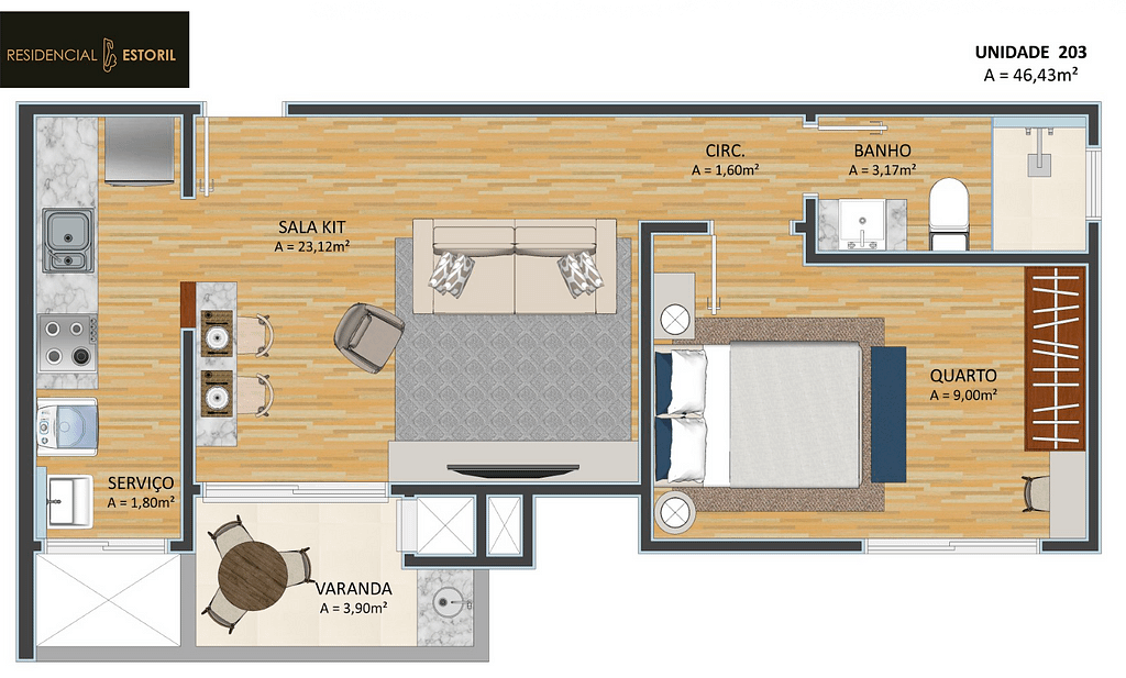 Planta — 1 Quarto