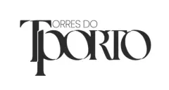 Logotipo do empreendimento Torres do Porto em tipografia serifada preta — Torres do Porto em Estreito, Florianópolis