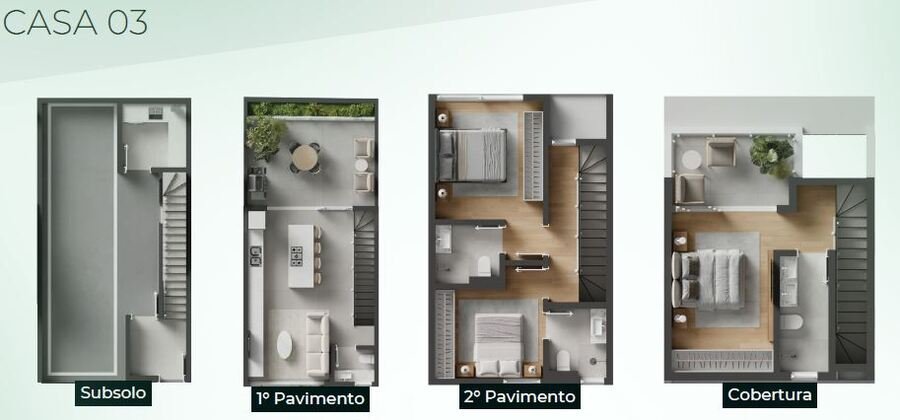 Triplex em Condomínio fechado