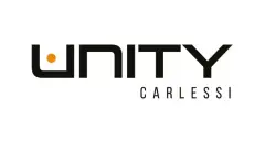 Logotipo do Unity Carlessi em preto e laranja sobre fundo branco — Unity em Estreito, Florianópolis