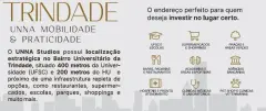 Infográfico de localização do Unna Studios na Trindade com lista de serviços próximos — Unna Studios em Trindade, Florianópolis