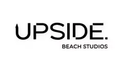 Logotipo UPSIDE. BEACH STUDIOS em preto sobre fundo branco — Upside Beach em Ponta das Canas, Florianópolis