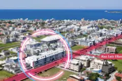 Mapa de localização na Rua Luiz Elias em Ingleses, destacando o empreendimento com o mar ao fundo — Viel Spaβ em Ingleses, Florianópolis