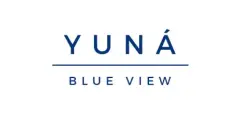 Logotipo Yuná Blue View em azul marinho sobre fundo branco — Yuná Blue View em Campeche, Florianópolis