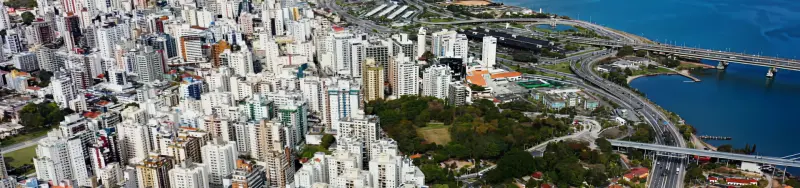 Vista del barrio Centro en Florianópolis para comprar un inmueble sobre plano